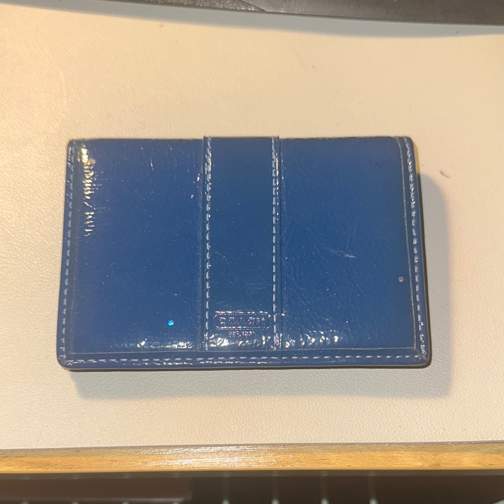 Blue Leather Card Holder